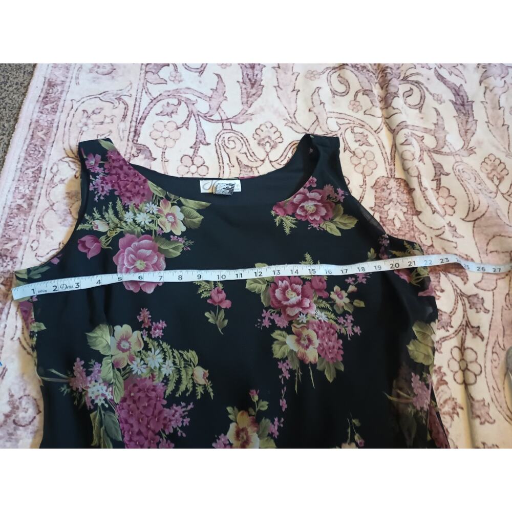 Dressbarn Dark Cottage Floral Maxi Dress 16W Chiffon Fairy Dainty Whimsigoth - Picture 7 of 8